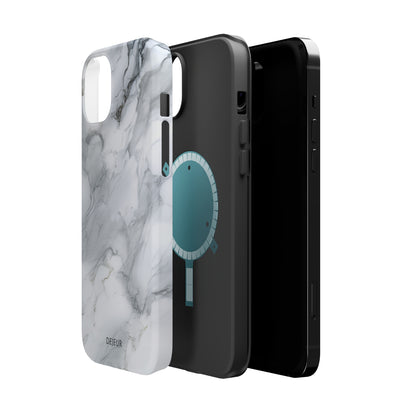 Platinum Silver Marble - iPhone MagSafe Tough Case