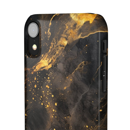 Black Gold Speckled Marble - iPhone Snap Case