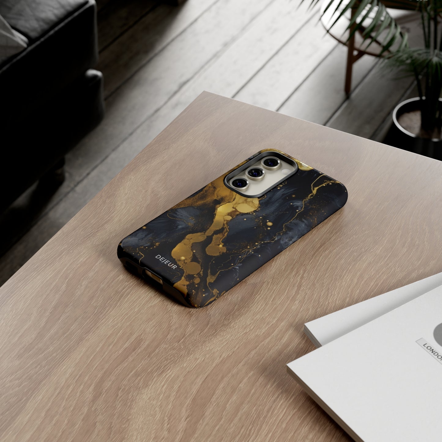 Metallic Gold Dark Marble - Samsung Galaxy Tough Case