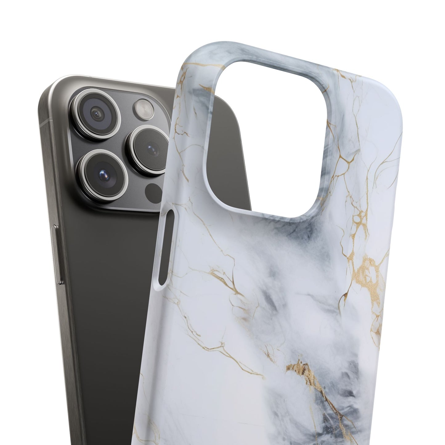 White Gold Marble - iPhone Snap Case