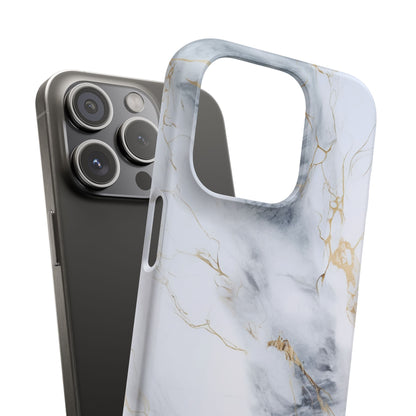 White Gold Marble - iPhone Snap Case