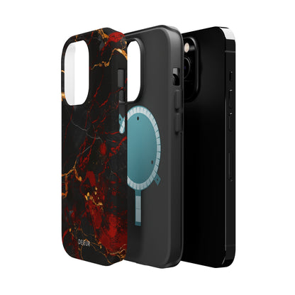 Dark Crimson Marble - iPhone MagSafe Tough Case