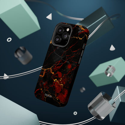 Dark Crimson Marble - iPhone MagSafe Tough Case