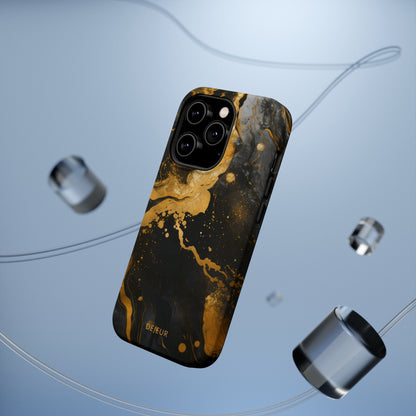 Gold & Black Marble - iPhone MagSafe Tough Case