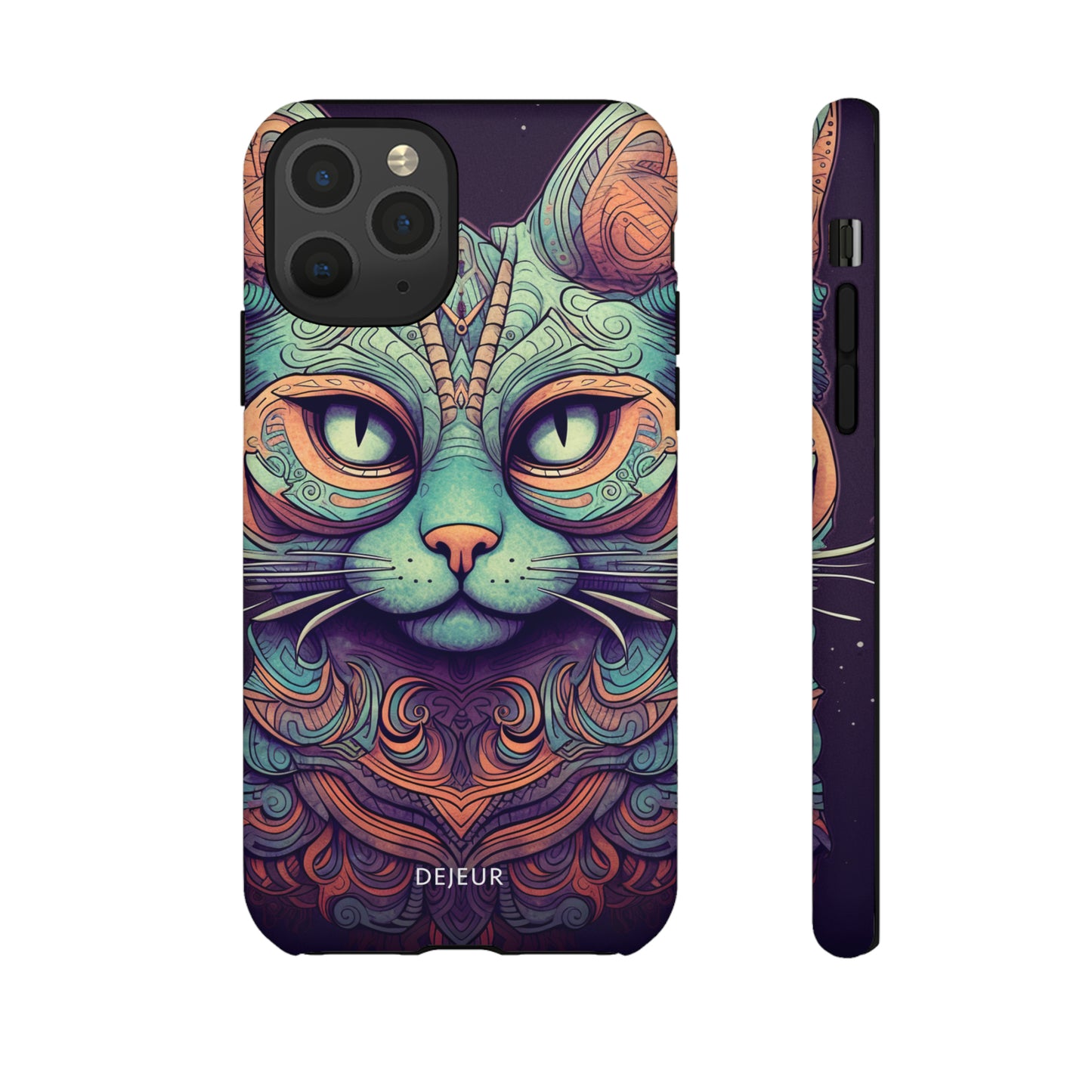 Intricate Aqua Cat - iPhone Tough Case