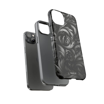 Dark Grey Floral - iPhone Tough Case