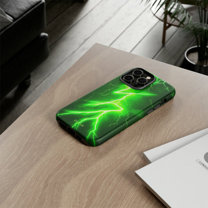 Neon Green Lightning - iPhone Tough Case