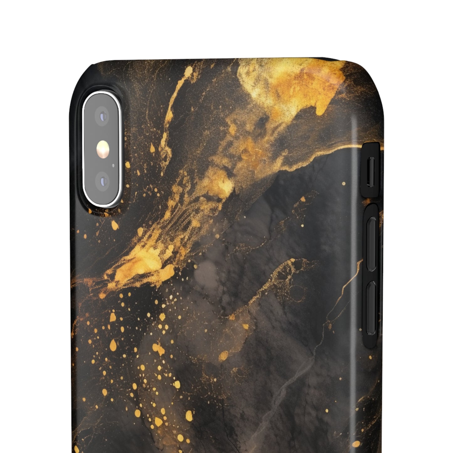 Black Gold Speckled Marble - iPhone Snap Case