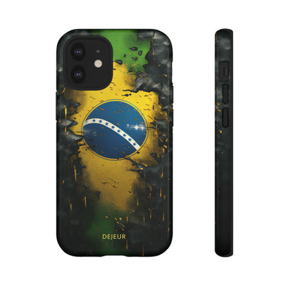 Brazil Flag Debris - iPhone Tough Case