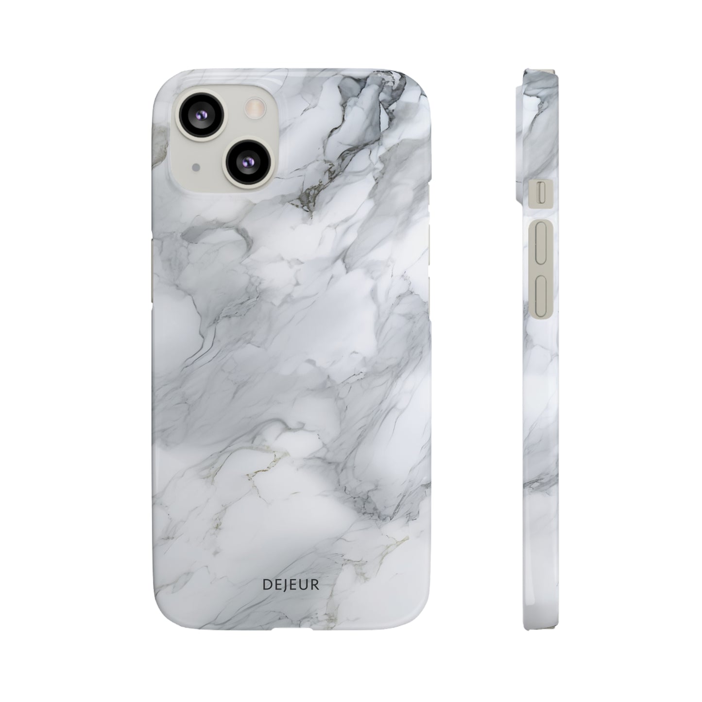 Platinum Silver Marble - iPhone Snap Case