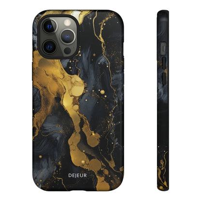 Metallic Gold Dark Marble - iPhone Tough Case