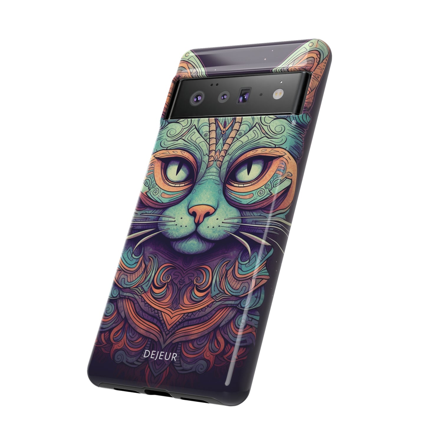 Intricate Aqua Cat - Google Pixel Tough Case