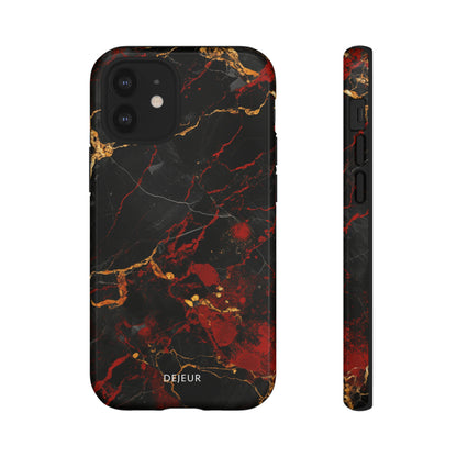 Dark Crimson Marble - iPhone Tough Case