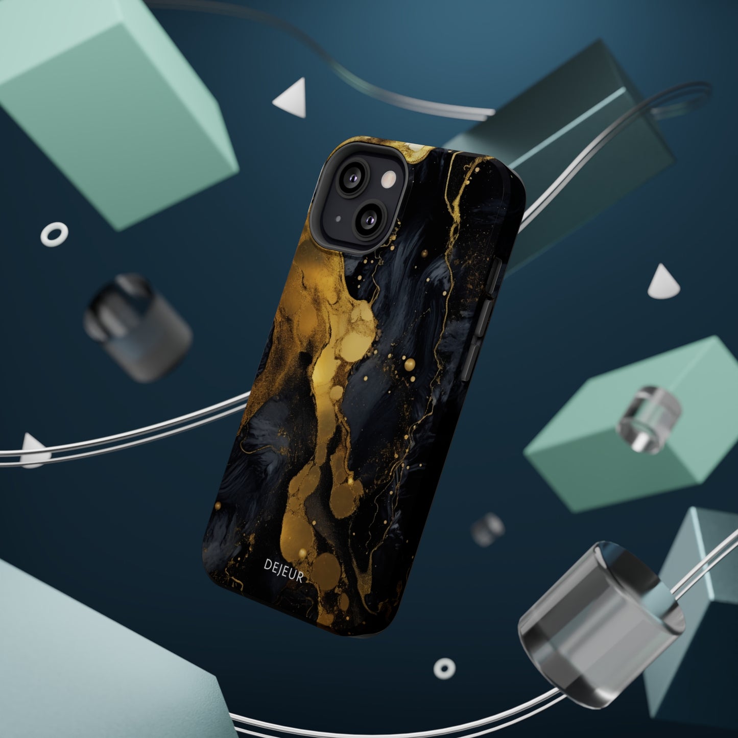 Metallic Gold Dark Marble - iPhone MagSafe Tough Case