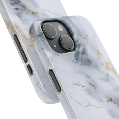 White Gold Marble - iPhone Snap Case