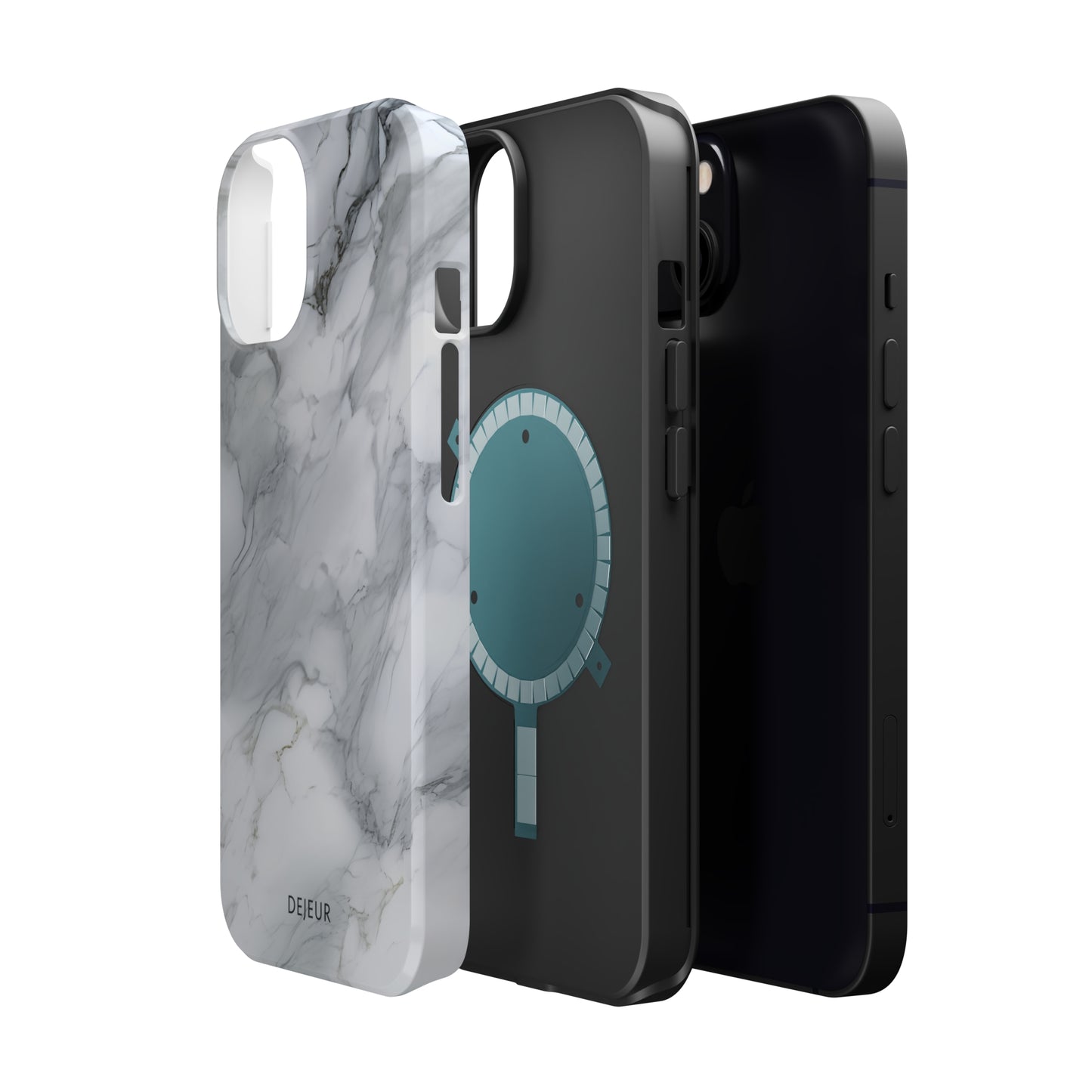 Platinum Silver Marble - iPhone MagSafe Tough Case