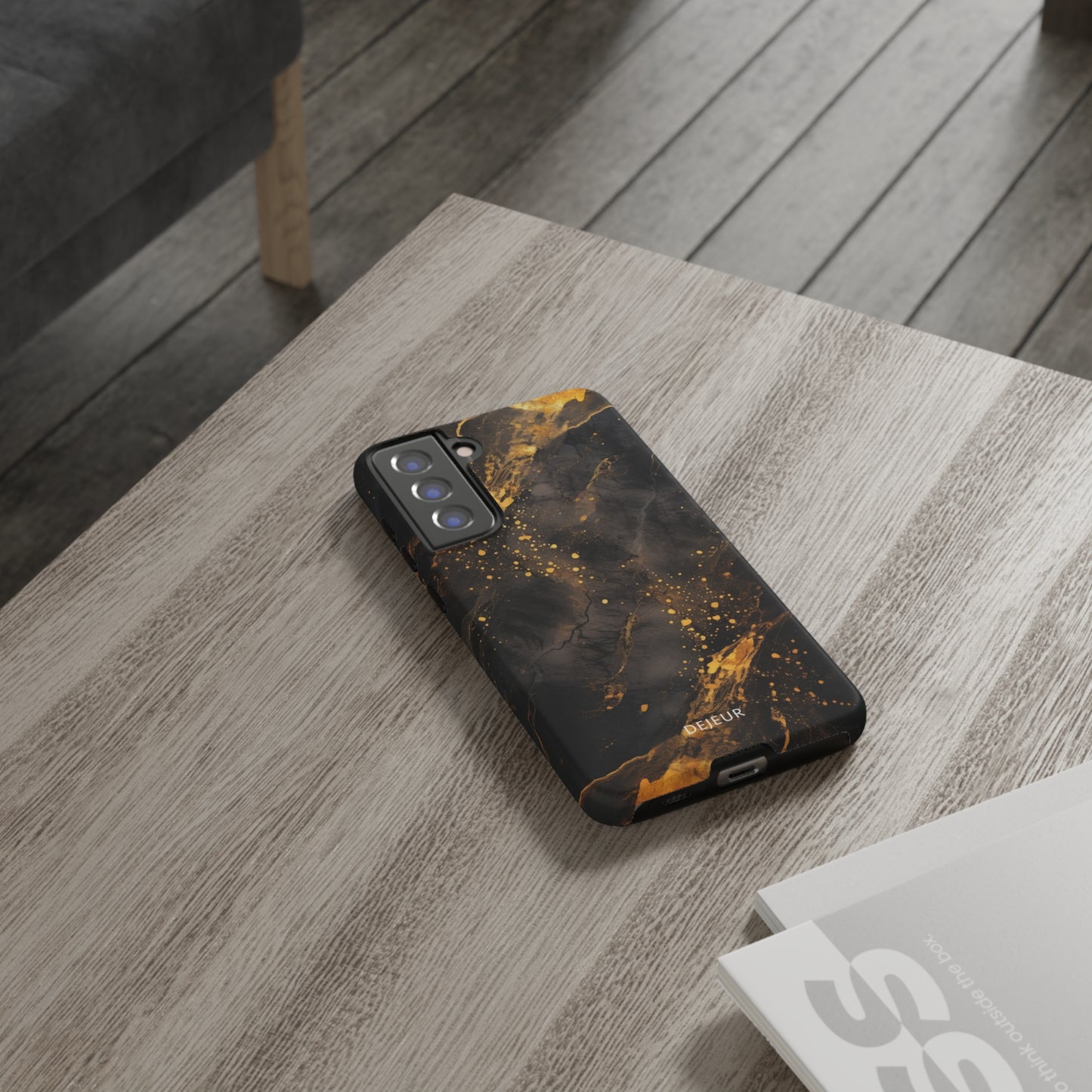 Black Gold Speckled Marble - Samsung Galaxy Tough Case