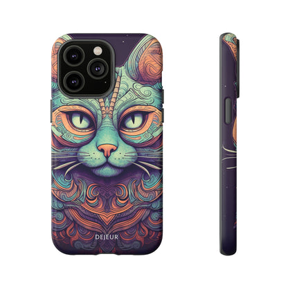 Intricate Aqua Cat - iPhone Tough Case