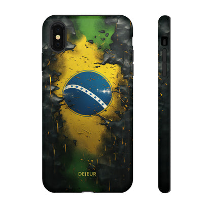 Brazil Flag Debris - iPhone Tough Case