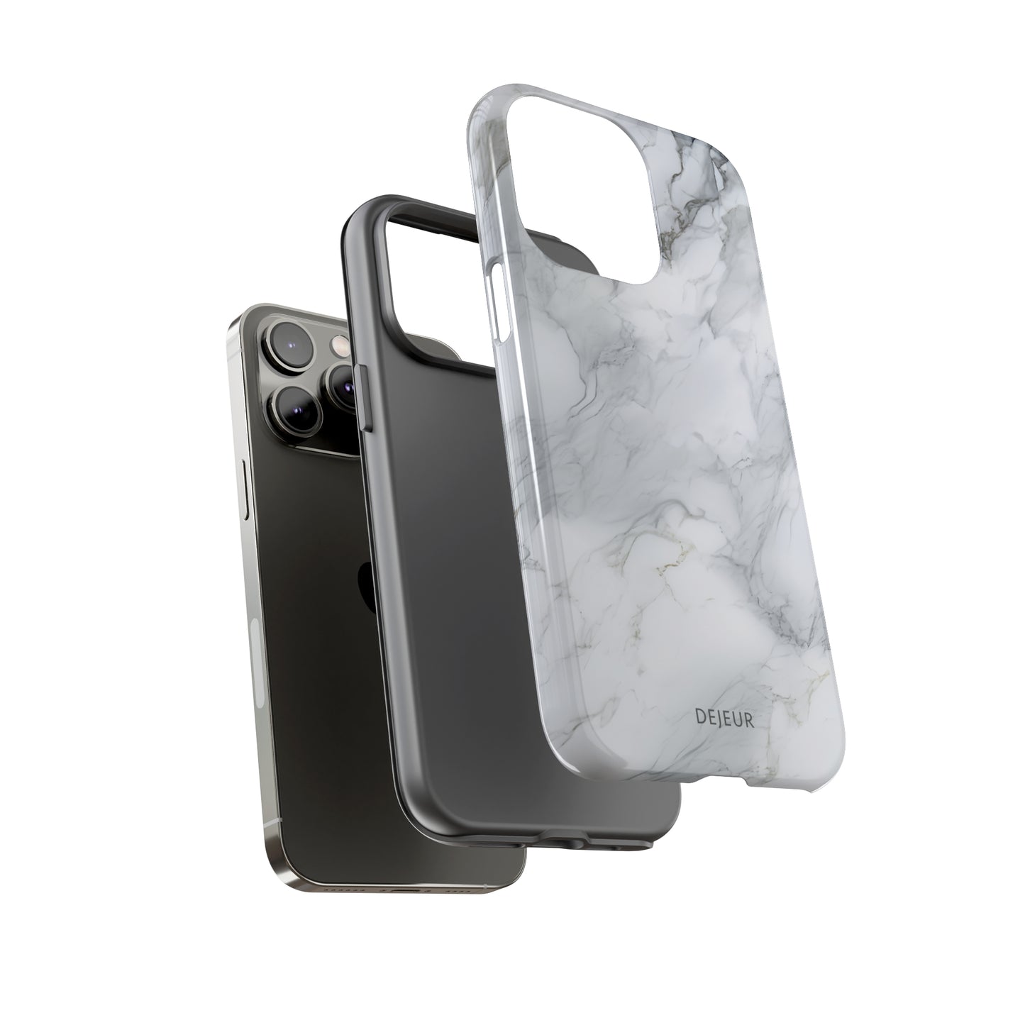 Platinum Silver Marble - iPhone Tough Case