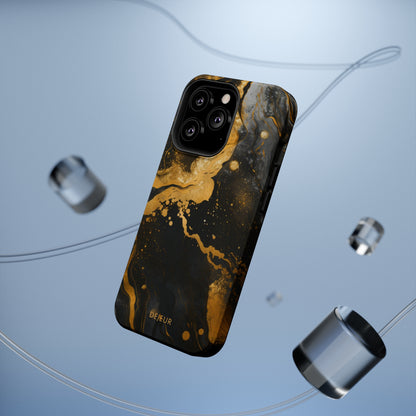 Gold & Black Marble - iPhone MagSafe Tough Case