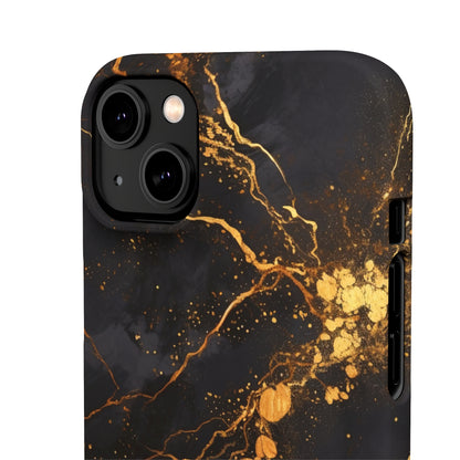 Dark Gold Amber Marble - iPhone Snap Case