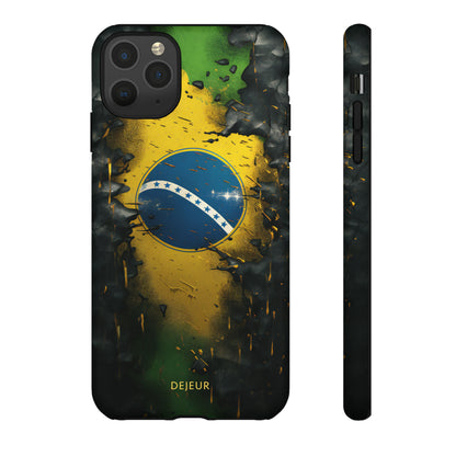 Brazil Flag Debris - iPhone Tough Case