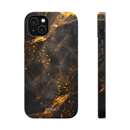 Black Gold Speckled Marble - iPhone MagSafe Tough Case