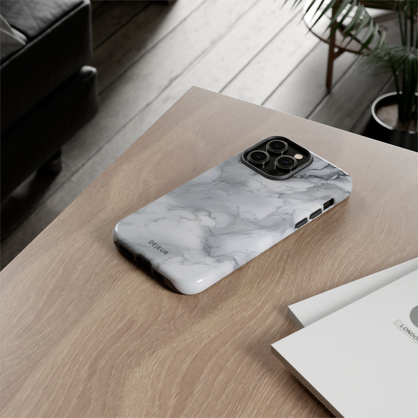 Platinum Silver Marble - iPhone Tough Case