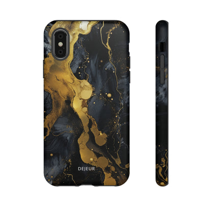 Metallic Gold Dark Marble - iPhone Tough Case