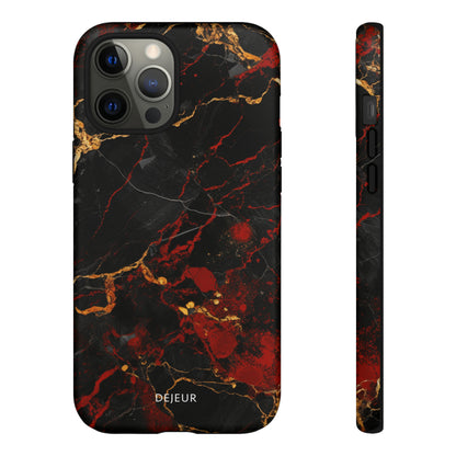 Dark Crimson Marble - iPhone Tough Case