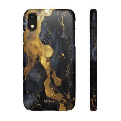 Metallic Gold Dark Marble - iPhone Snap Case