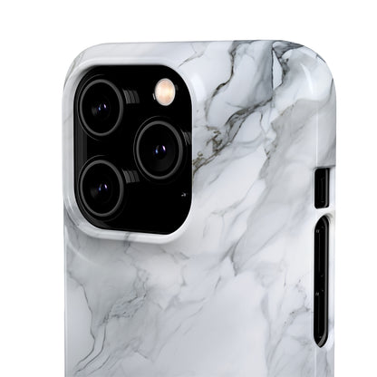 Platinum Silver Marble - iPhone Snap Case