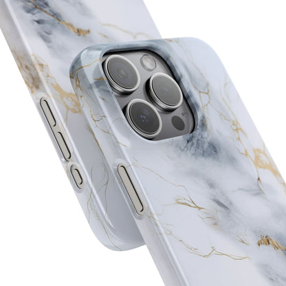 White Gold Marble - iPhone Snap Case