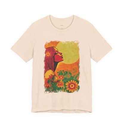 Vintage Retro Orange Daisies Golden Sunset - Women's T-Shirt