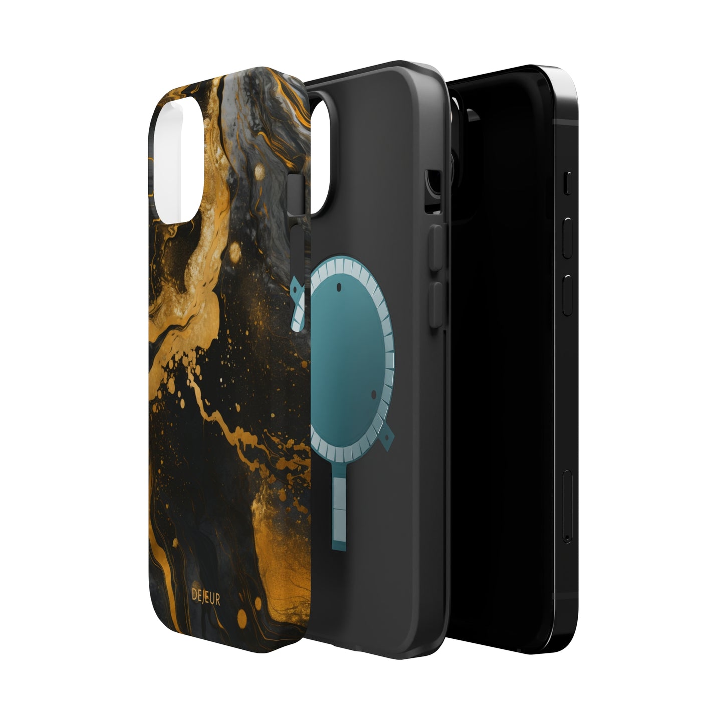 Gold & Black Marble - iPhone MagSafe Tough Case