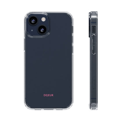 Dejeur Clear iPhone Case - Pink Text