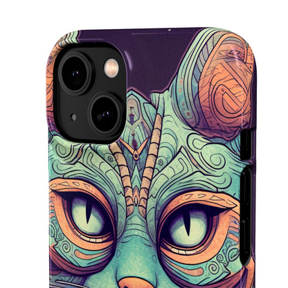 Intricate Aqua Cat - iPhone Snap Case