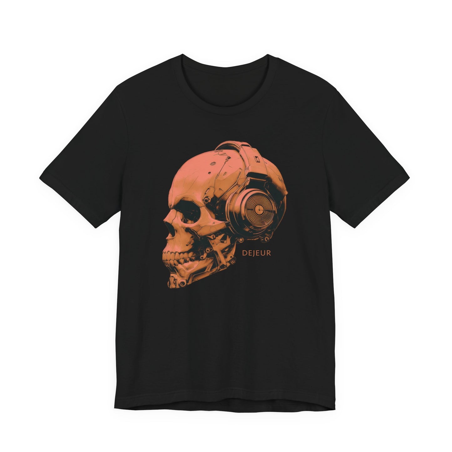 Mechanical Cybernetic Coral Orange Skull - T-Shirt