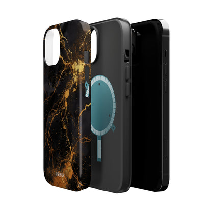 Dark Gold Amber Marble - iPhone MagSafe Tough Case