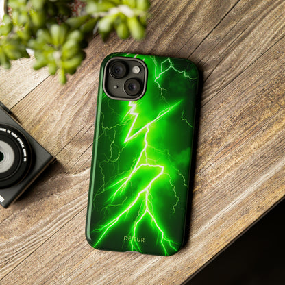 Neon Green Lightning - iPhone Tough Case