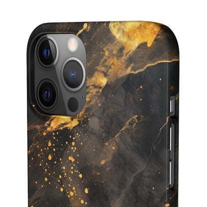 Black Gold Speckled Marble - iPhone Snap Case