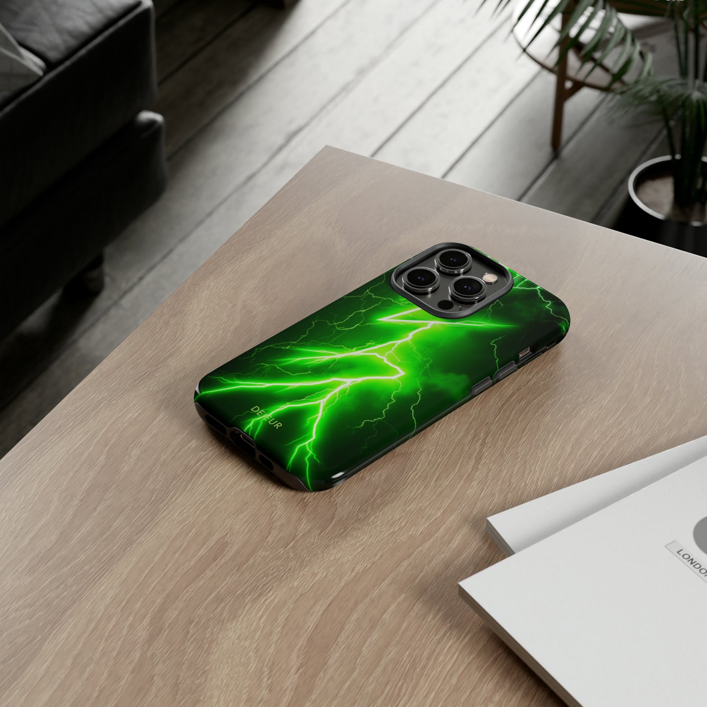 Neon Green Lightning - iPhone Tough Case