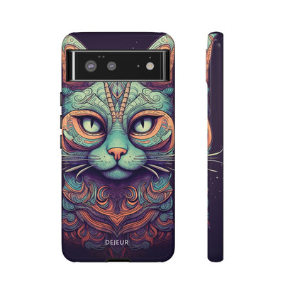 Intricate Aqua Cat - Google Pixel Tough Case