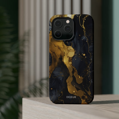 Metallic Gold Dark Marble - iPhone MagSafe Tough Case