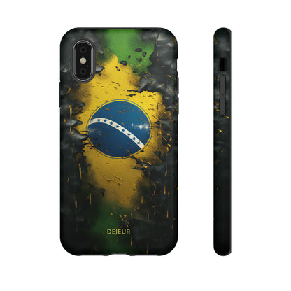 Brazil Flag Debris - iPhone Tough Case