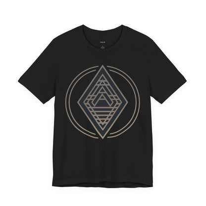 Diamond Art Deco Emblem Gold Circular Frame - Men's T-Shirt