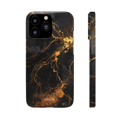 Dark Gold Amber Marble - iPhone Snap Case