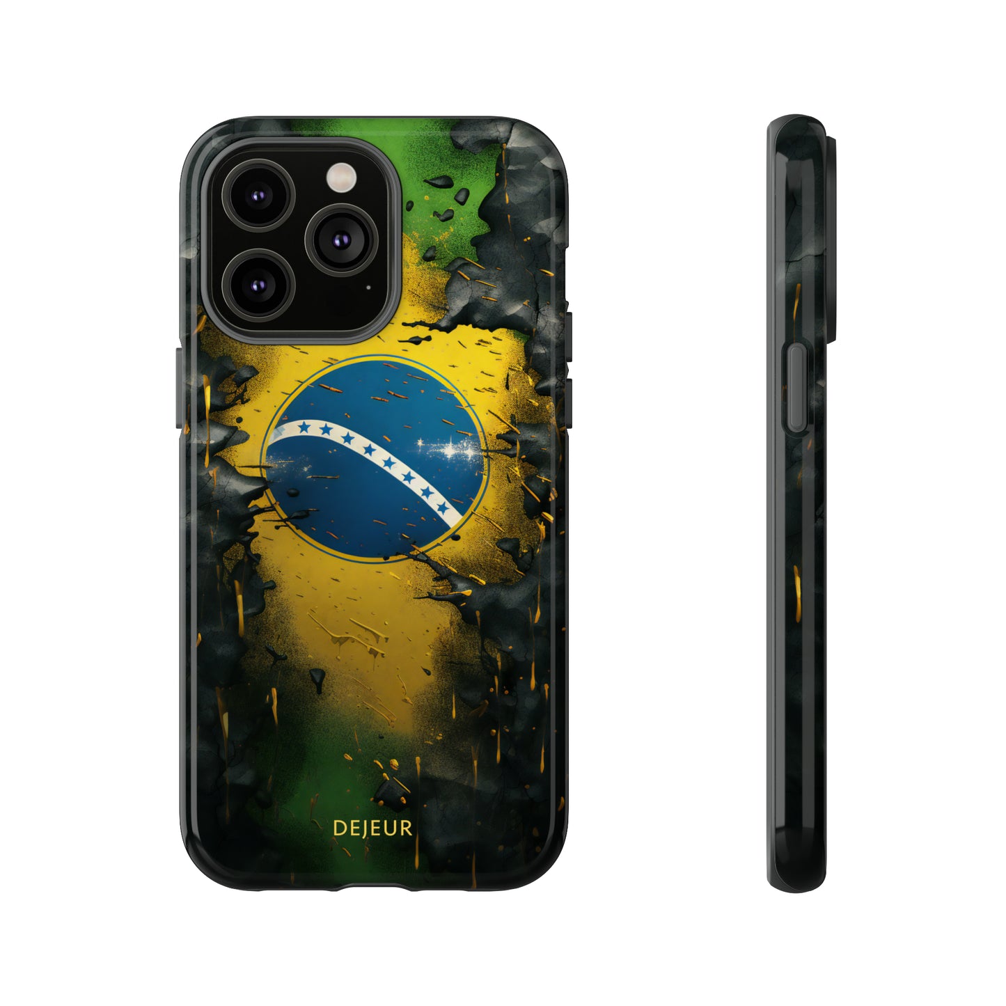 Brazil Flag Debris - iPhone Tough Case