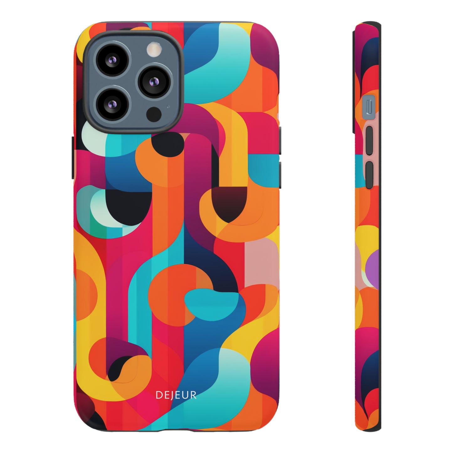 Curved Abstract Shapes - iPhone Tough Case